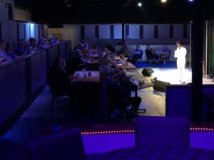 A picture of Elvis performing at Stage 2 Dinner Theater in Wichita Falls Texas